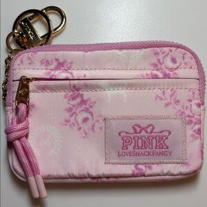 PINK X LoveShackFancy Zip Cardcase beaux icon victoria's Secret coin wallet dog